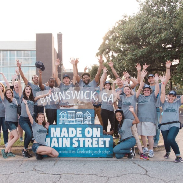 Community members celebrating in Brunswick, Georgia.